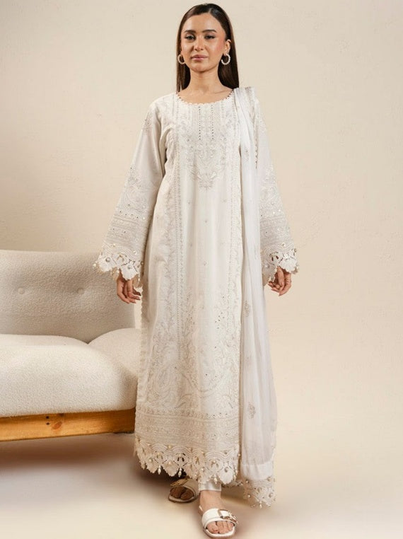 Alkaram Exclusive Designs | Star Fabrics (CAW-09-26-White)