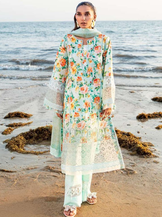 Lawn kaari Lawn Collection 2025 By Sidra Fahad (Carnation)