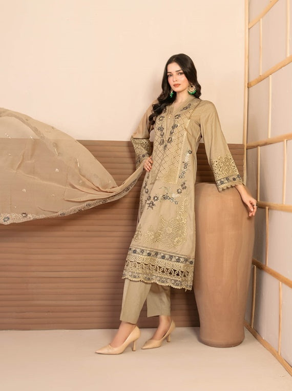 MAHANI Semi-Stitched Embroidered Viscose Collection by Tawakkal (D-4313)