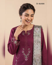 AMAYA by Tawakkal Fabrics – Luxury Embroidered Viscose Jacquard 3 Piece Unstitched Suit