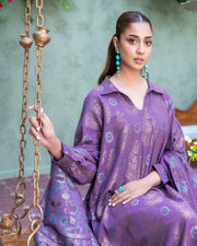 Riaz Arts Kani Micro Velvet Jacquard 3 Piece Suit with Jacquard Shawl