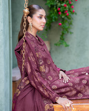 Riaz Arts Kani Micro Velvet Jacquard 3 Piece Suit with Jacquard Shawl