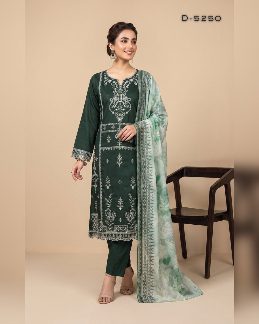 AMAYA by Tawakkal Fabrics – Luxury Embroidered Viscose Jacquard 3 Piece Unstitched Suit