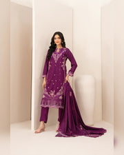 ZILLAH by Tawakkal Fabrics – Luxury Embroidered Viscose Jacquard 3 Piece Unstitched Suit