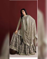 Farasha Azure Royale Luxury Embroidered Chiffon 3 Piece Suit