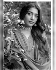 Riaz Arts Qisa Luxury Winter Embroidered Peach Leather Suit with Kani Wool Shawl