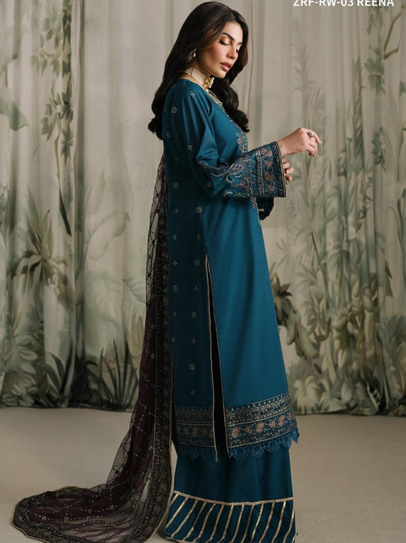 Zarif Raw Silk Collection 2024 (ZRF-RW-03 REENA)