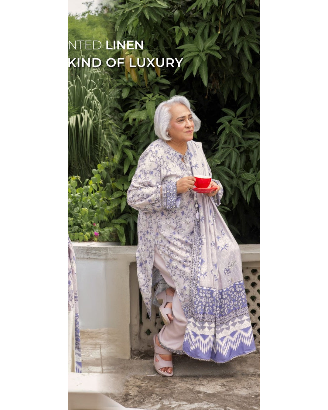 Gul Ahmed Printed Linen 3 Piece Unstitched Suit with Printed Dupatta