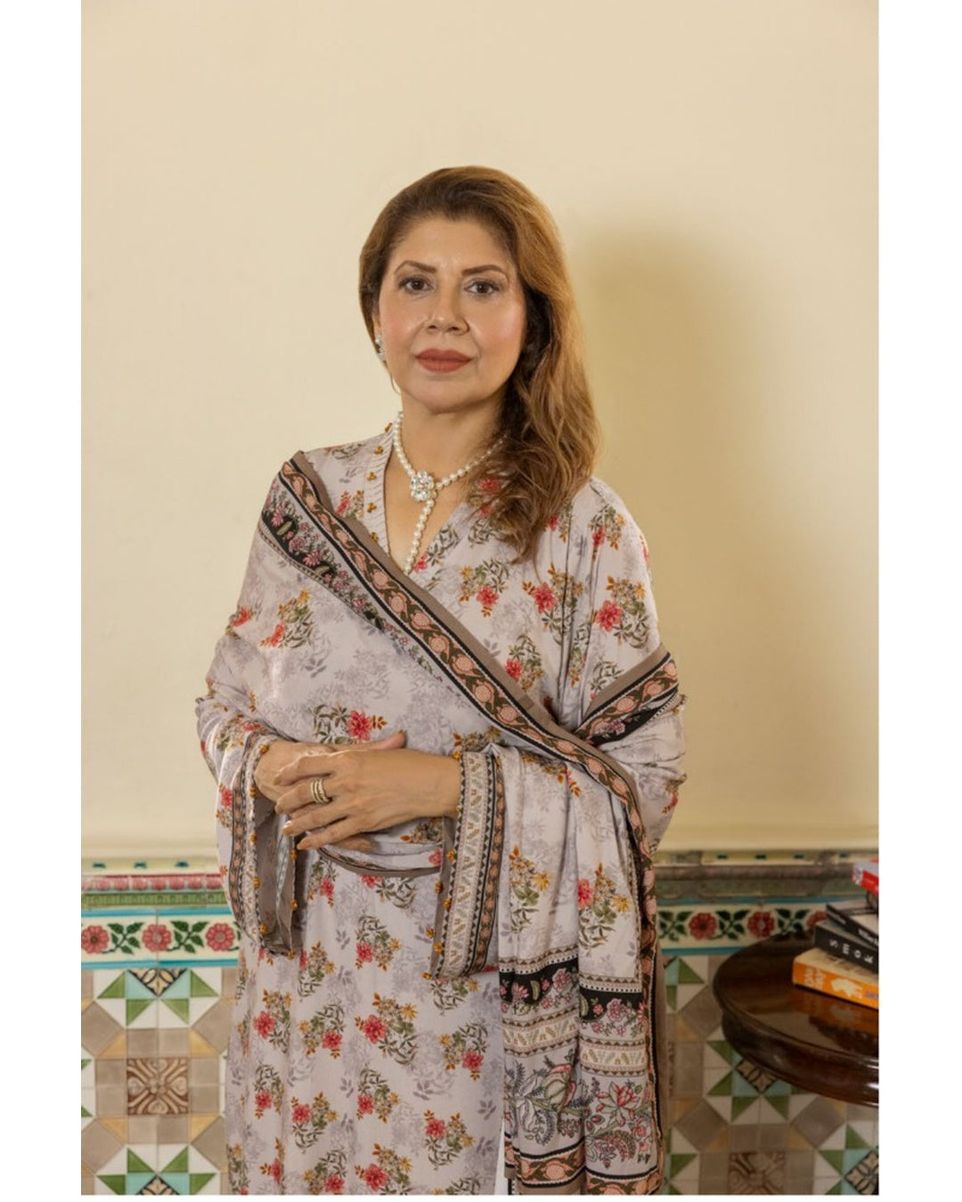 Gul Ahmed Printed Linen 3 Piece Unstitched Suit with Printed Dupatta