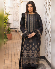 Shaista Gold Full Embroidered Peach 3 Piece Suit with Palachi Dupatta