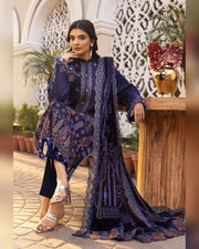 Shaista Gold Full Embroidered Peach 3 Piece Suit with Palachi Dupatta