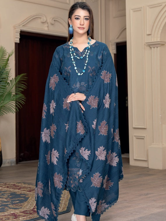 Bandhan premium embroidered dhanak Winter Collection (D-04)