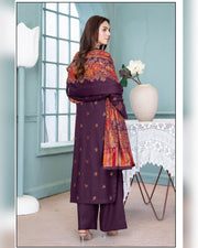 Mahgul Vol. 2 by Riaz Arts – Luxury Embroidered Tensil Peach Leather 3 Piece Winter Suit with Kani Wool Shawl