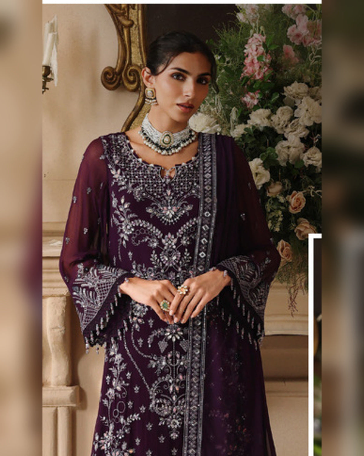Zoha by ALTAN – NOORE '26 Deep Plum Luxury Embroidered Formal Suit