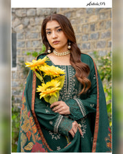 Riaz Arts Qisa Luxury Winter Embroidered Peach Leather Suit with Kani Wool Shawl
