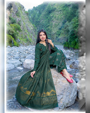 Riaz Arts Zarar Luxury Winter Embroidered Wool Touch Peach Suit with Banarsi Jacquard Shawl