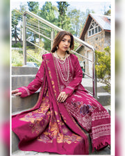 Riaz Arts Qisa Luxury Winter Embroidered Peach Leather Suit with Kani Wool Shawl