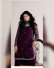 Farasha Azure Royale Luxury Embroidered Chiffon 3 Piece Suit