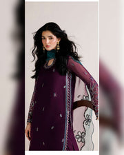 Farasha Azure Royale Luxury Embroidered Chiffon 3 Piece Suit