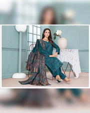 Mahgul Vol. 2 by Riaz Arts – Luxury Embroidered Tensil Peach Leather 3 Piece Winter Suit with Kani Wool Shawl