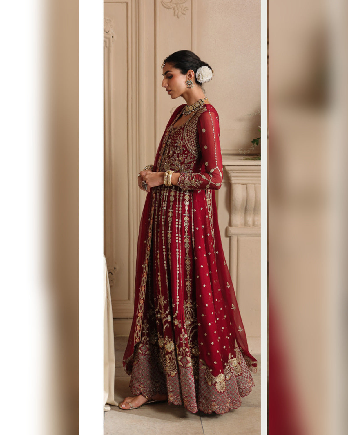 Zahra by ALTAN – NOORE '26 Crimson Red Luxury Embroidered Formal Suit