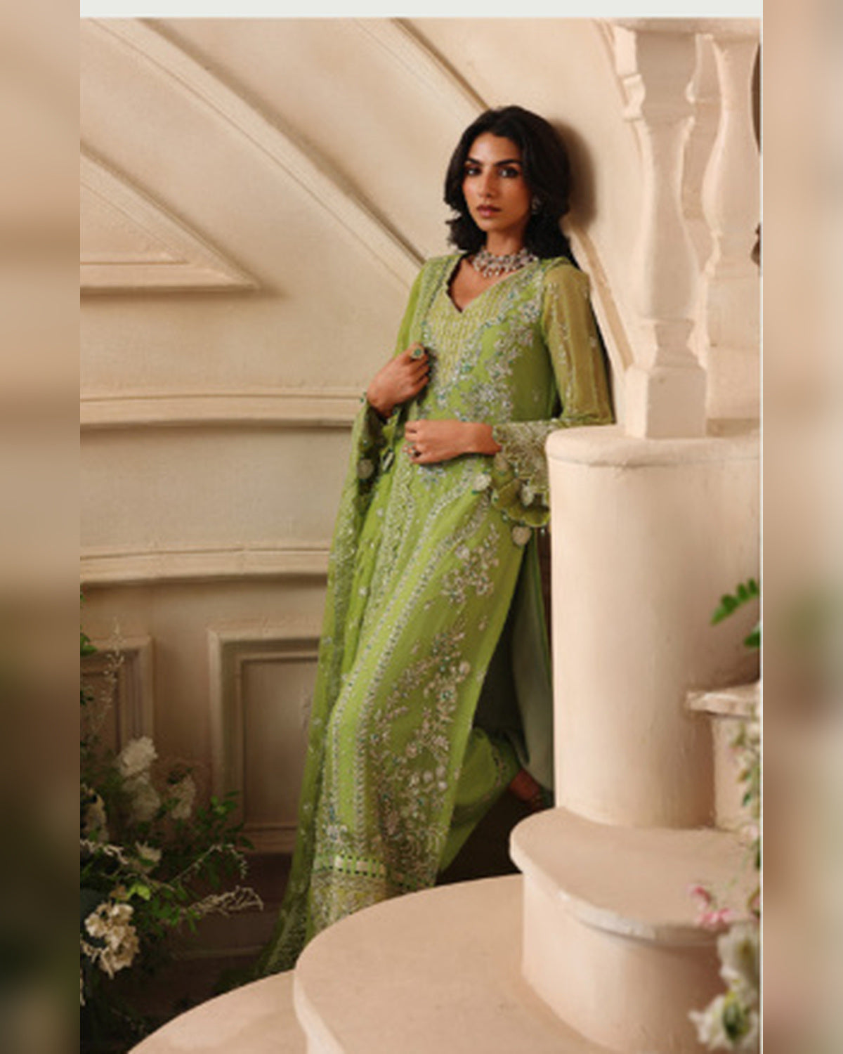 Ilyana by ALTAN – NOORE '26 Pastel Green Luxury Embroidered Formal Suit