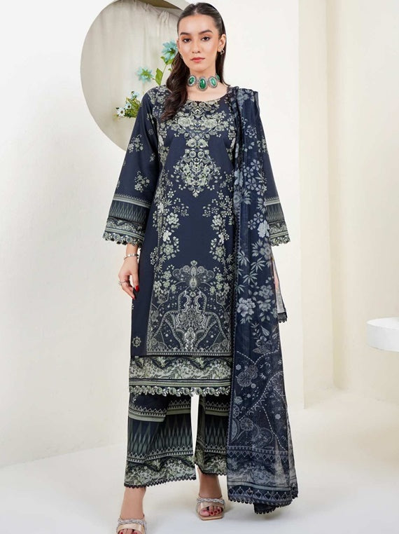 Digital Print Embroidery Lawn Stitched Collection By ZARA (D-04)