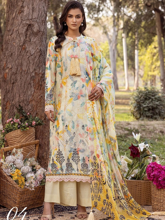Shaista Chikankari Lawn Collection 2025 (D-04)