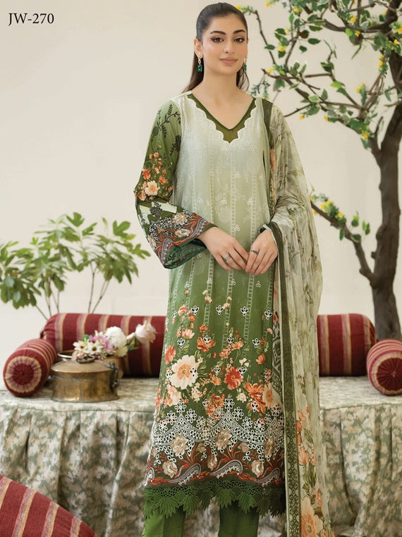 SHEHNEELA By Johra,  Embroidered Staple Slub Winter Collection (JW-270)