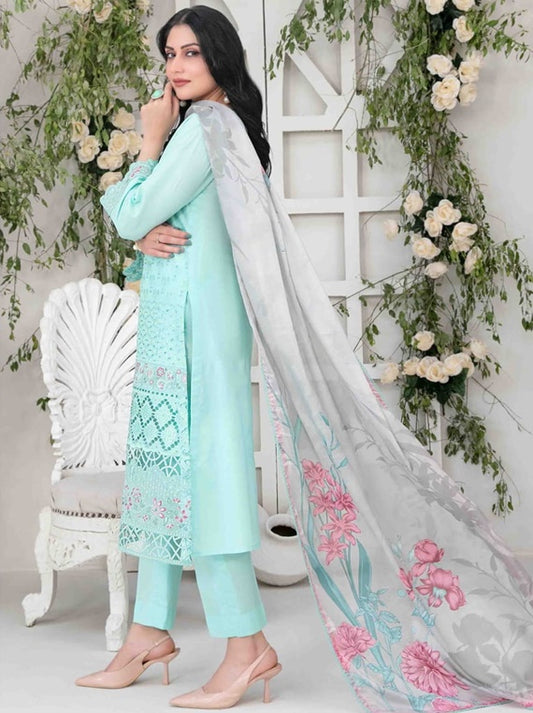 Saija By Tawakkal Semi-Stitched Schiffli Lawn Collection 2025 (D-1232)