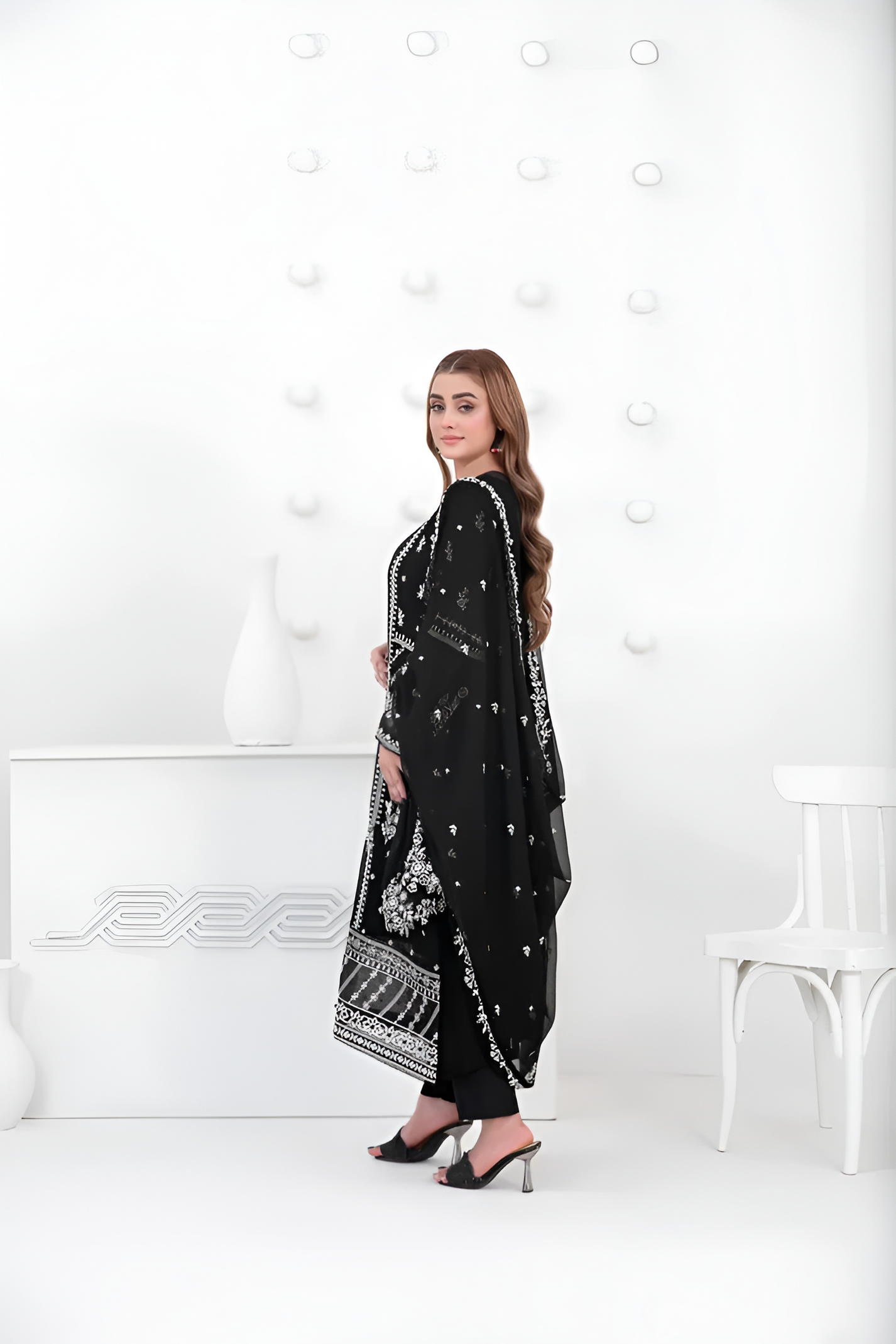 SATORI By Tawakkal 3pcs Semi-Stitched Fancy Embroidered Chiffon suit  [D-3936]