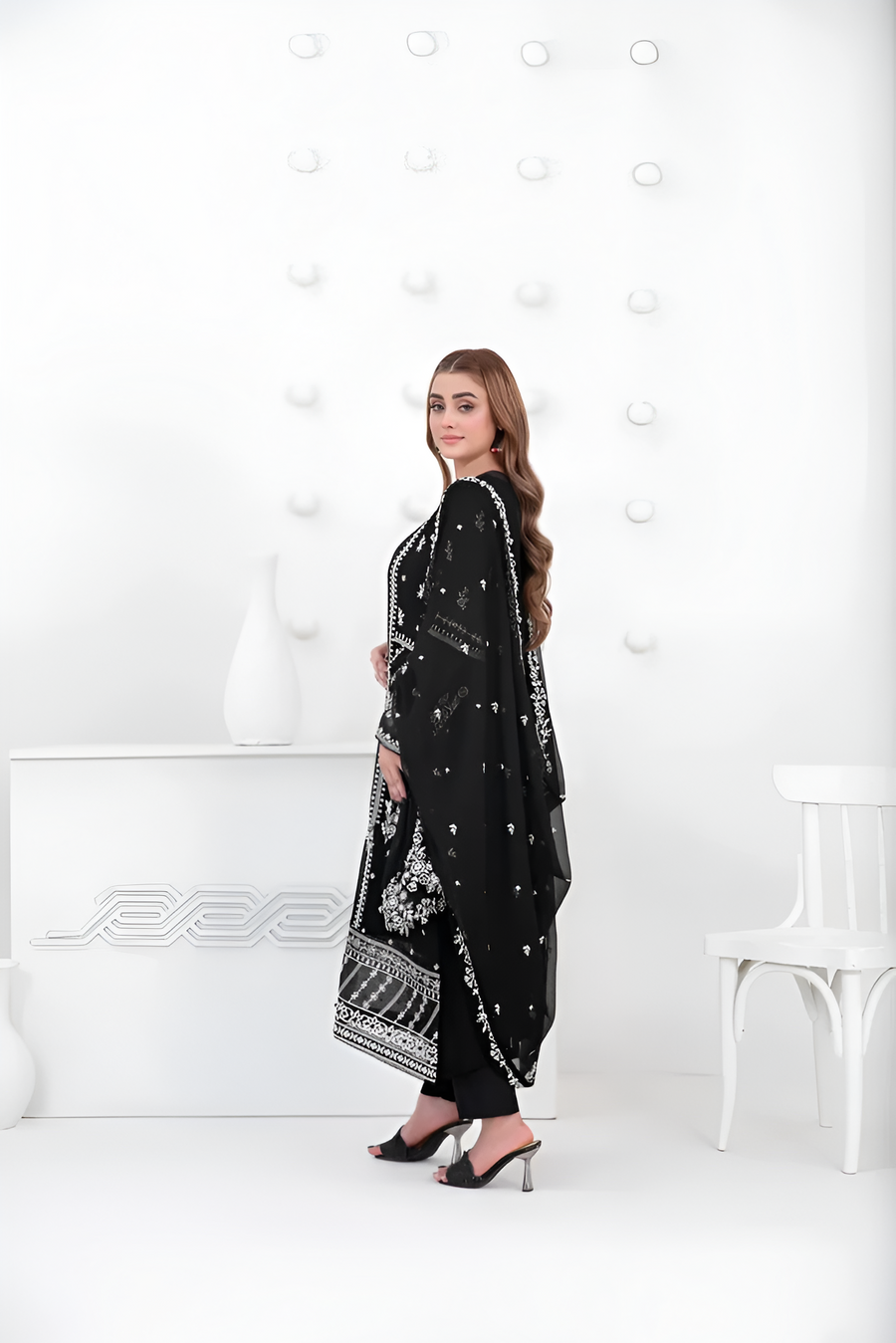 SATORI By Tawakkal 3pcs Semi-Stitched Fancy Embroidered Chiffon suit  [D-3936]