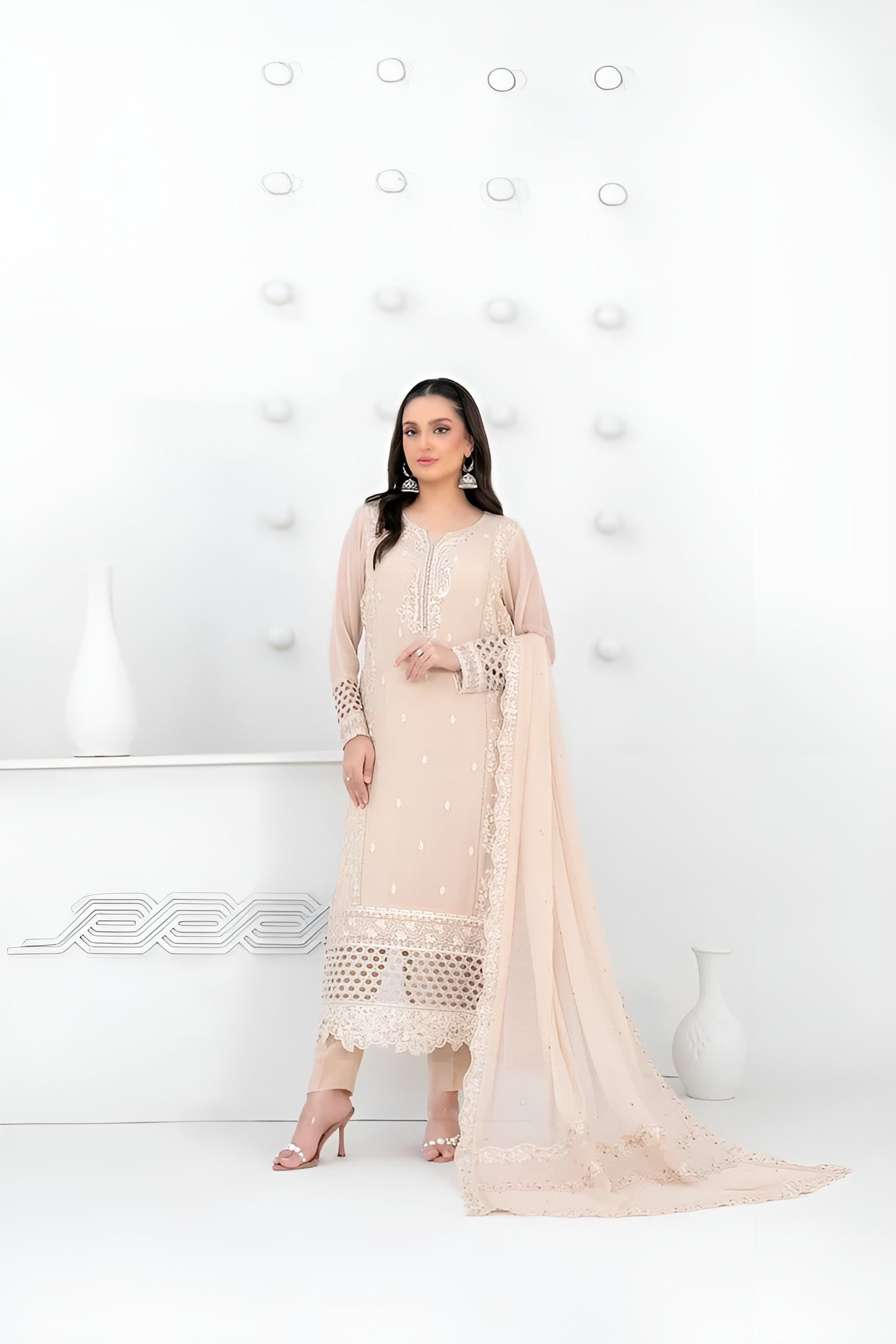 SATORI By Tawakkal 3pcs Semi-Stitched Fancy Embroidered Chiffon suit [D3933]