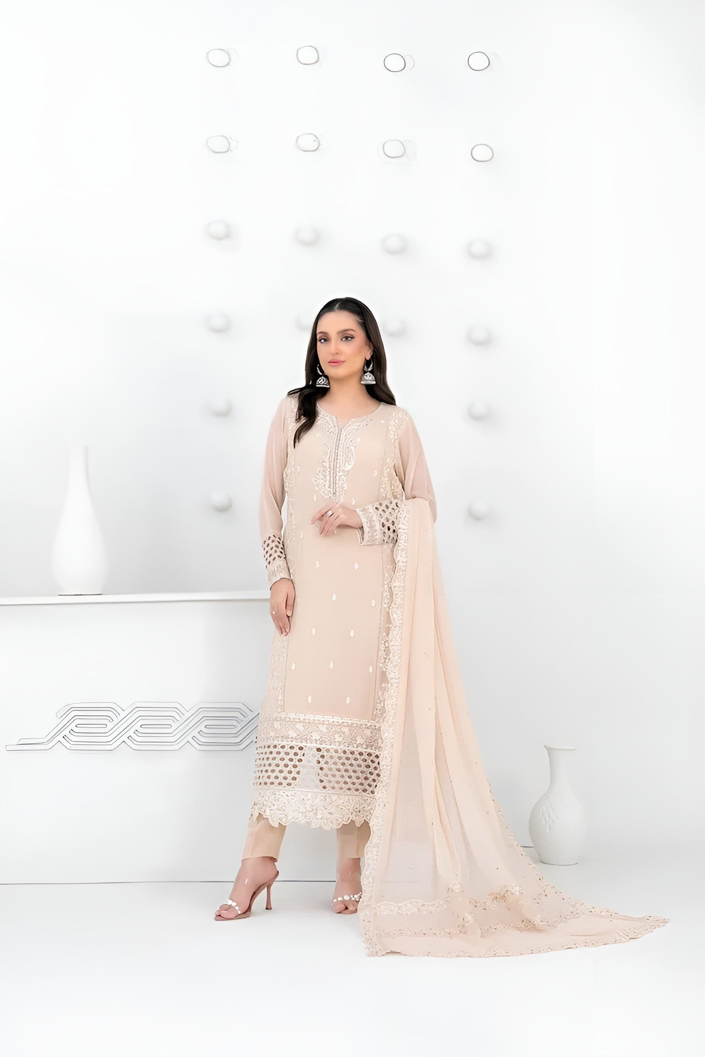 SATORI By Tawakkal 3pcs Semi-Stitched Fancy Embroidered Chiffon suit [D3933]