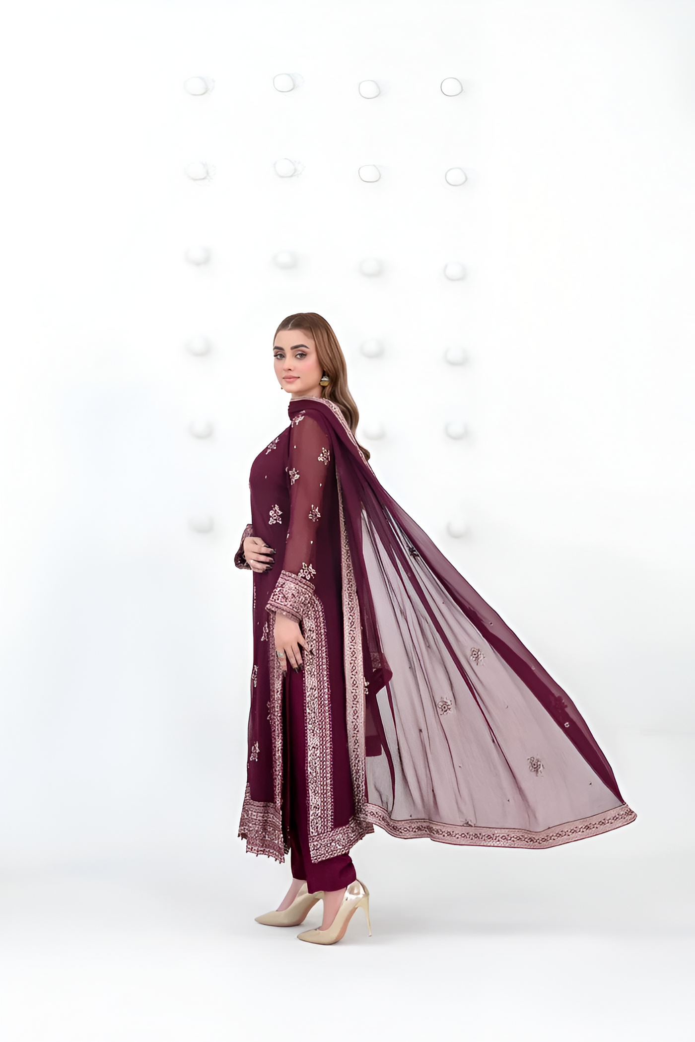 SATORI By Tawakkal 3pcs Semi-Stitched Fancy Embroidered Chiffon suit [D-3937]