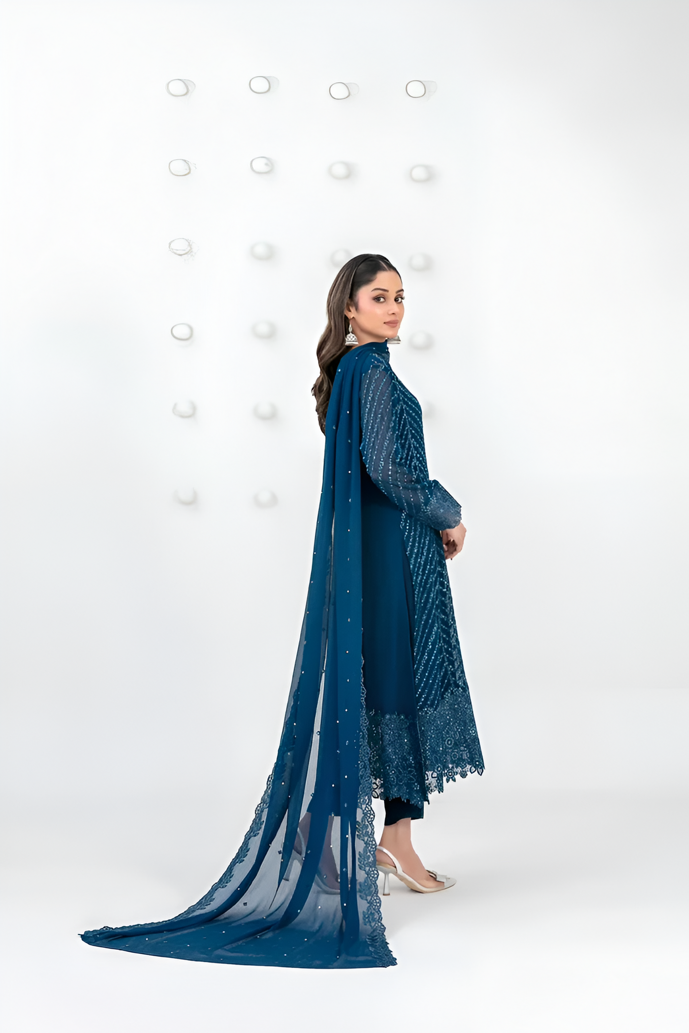 SATORI By Tawakkal 3pcs Semi-Stitched Fancy Embroidered Chiffon suit [D-3932]