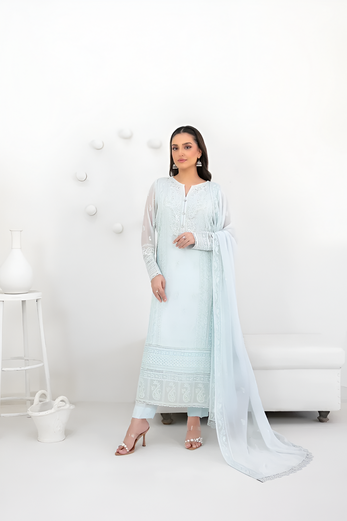 SATORI By Tawakkal 3pcs Semi-Stitched Fancy Embroidered Chiffon suit [D-3931]