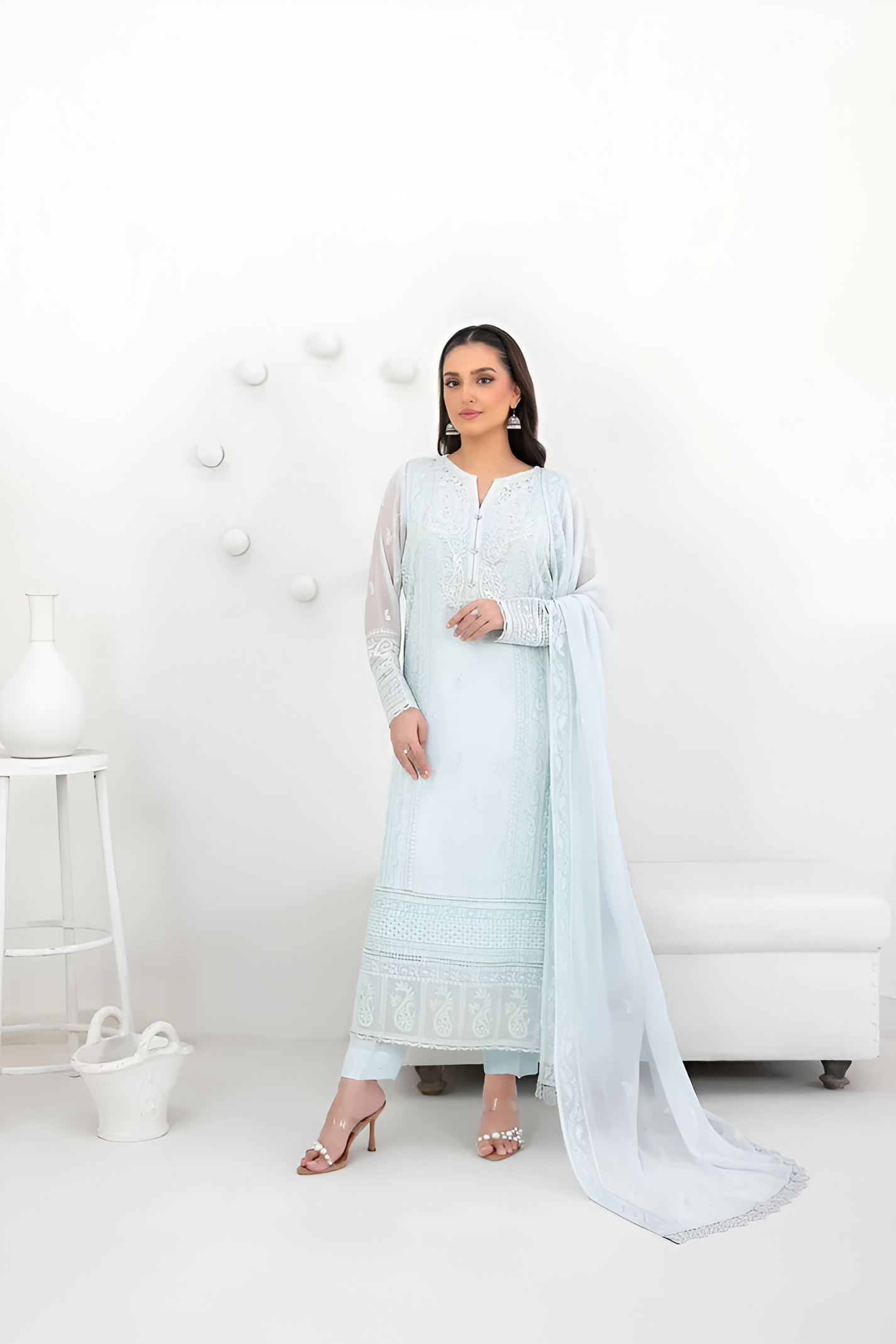 SATORI By Tawakkal 3pcs Semi-Stitched Fancy Embroidered Chiffon suit [D-3931]