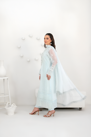 SATORI By Tawakkal 3pcs Semi-Stitched Fancy Embroidered Chiffon suit [D-3931]