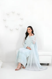 SATORI By Tawakkal 3pcs Semi-Stitched Fancy Embroidered Chiffon suit [D-3931]