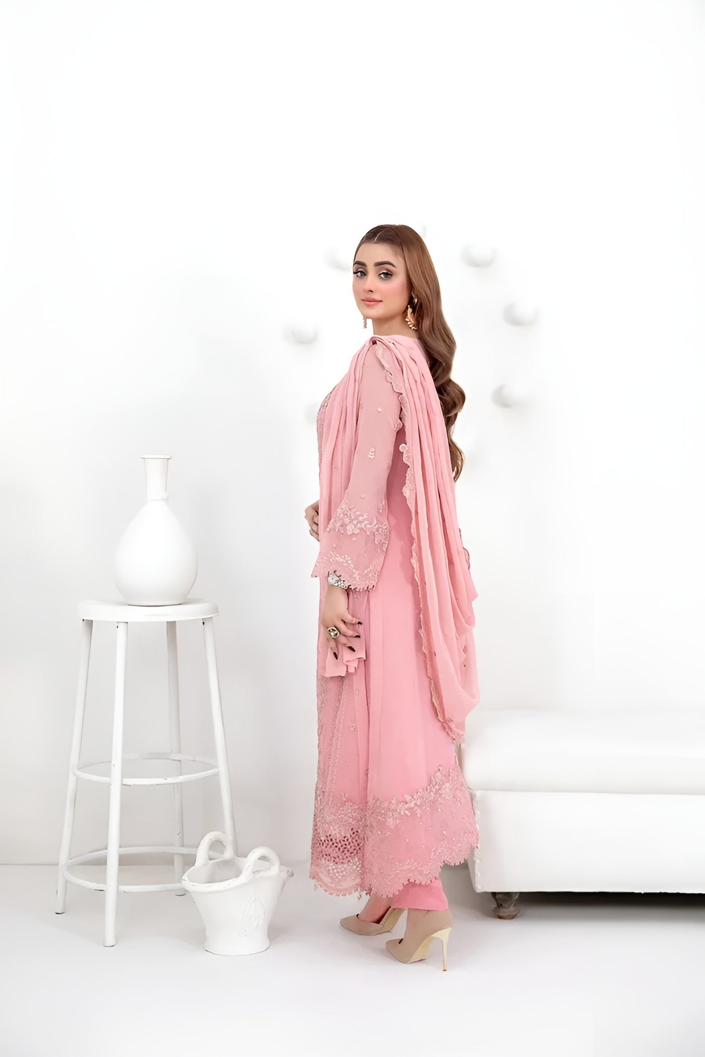 SATORI By Tawakkal 3pcs Semi-Stitched Fancy Embroidered Chiffon suit [D-3934]