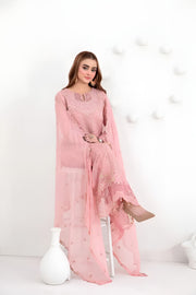 SATORI By Tawakkal 3pcs Semi-Stitched Fancy Embroidered Chiffon suit [D-3934]