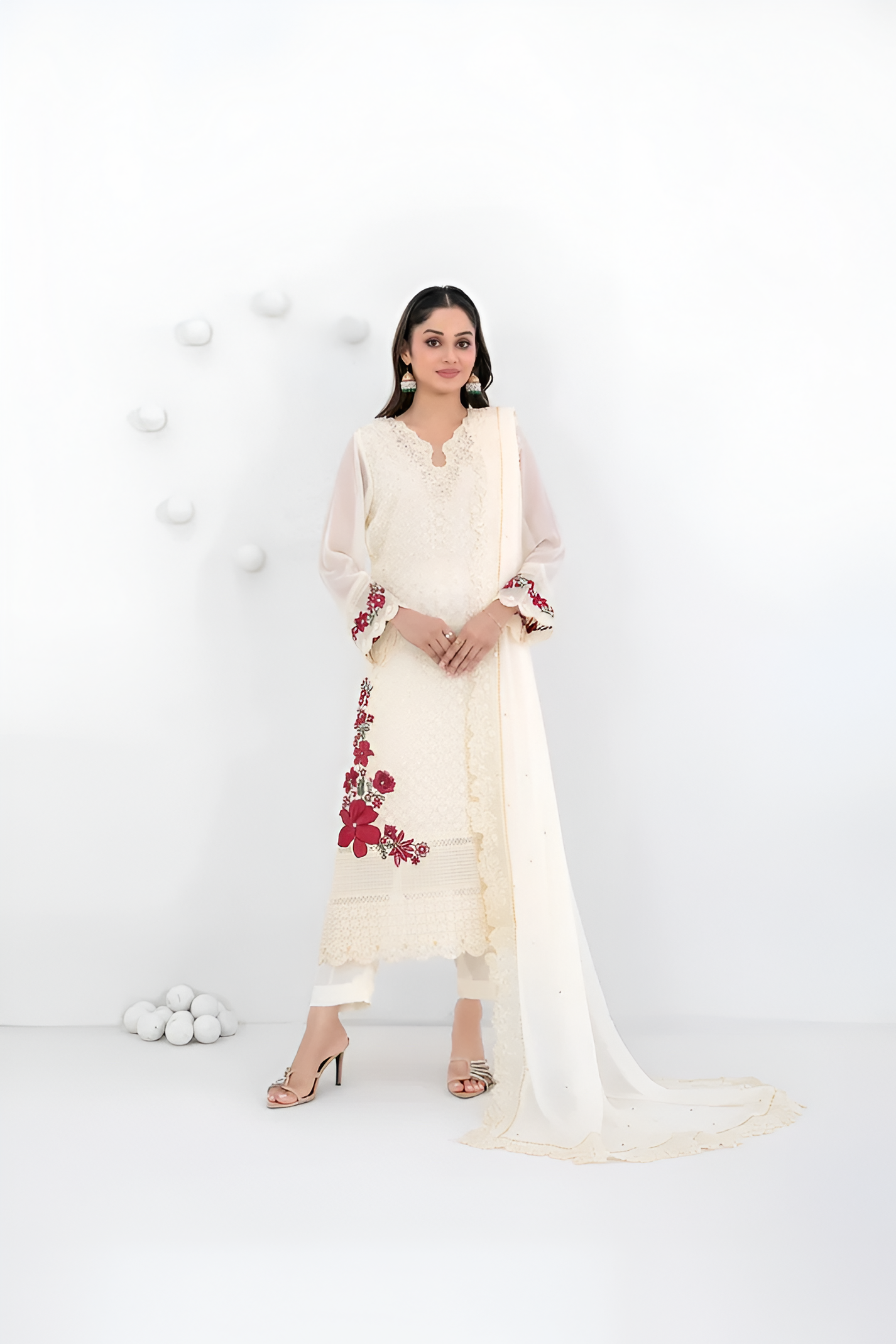SATORI By Tawakkal 3pcs Semi-Stitched Fancy Embroidered Chiffon suit [D-3935]