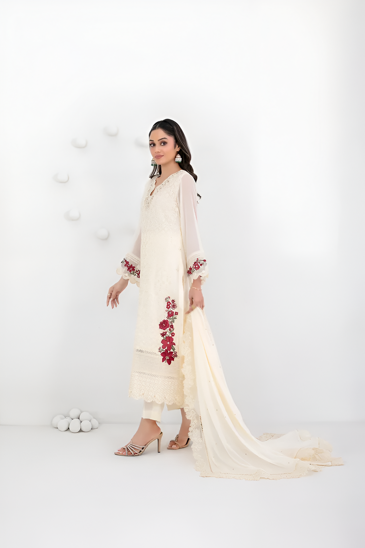 SATORI By Tawakkal 3pcs Semi-Stitched Fancy Embroidered Chiffon suit [D-3935]