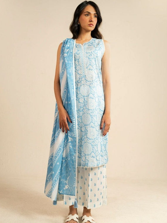 Alkaram Exclusive Designs | Star Fabrics (EC102-26-Blue)