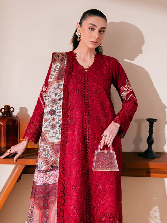 Symphony Neeshay Luxury Lawn Collection 2025 Vol-02 (SCARLET)