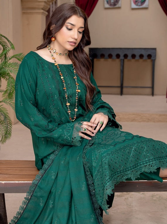 Zauq fancy peach leather embroidered Collection By Riaz Arts (D-06)