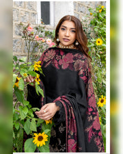 Riaz Arts Qisa Luxury Winter Embroidered Peach Leather Suit with Kani Wool Shawl