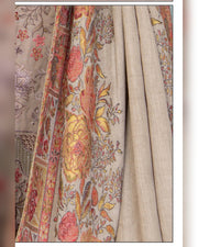Mahgul Vol. 2 by Riaz Arts – Luxury Embroidered Tensil Peach Leather 3 Piece Winter Suit with Kani Wool Shawl