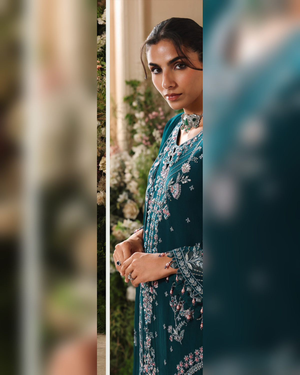 Afsana by ALTAN – NOORE '26 Teal Luxury Embroidered Formal Suit
